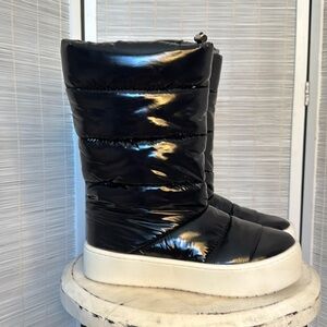 Jeffrey Campbell Snowed quilted puffer black winter platform boots